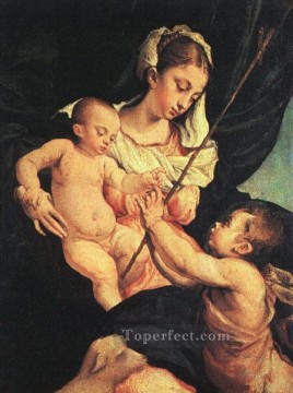 Jacopo Bassano Painting - Madonna And Child With Saint John The Baptist Jacopo Bassano